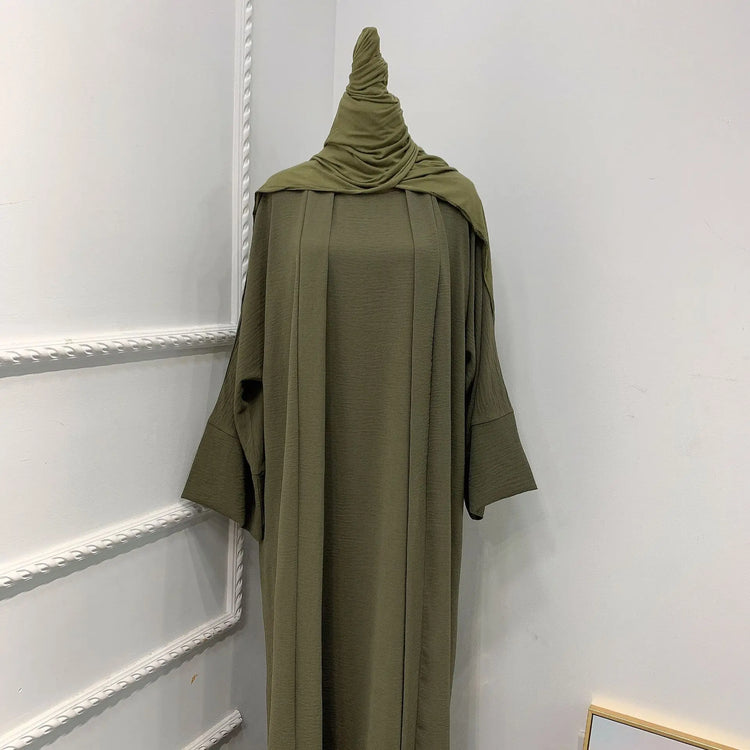 Ramadan Eid Djellaba Suits Abaya Dubai Two pieces Thick Muslim Sets Dress Abaya Dubai Turkey Muslim Islam Abayas With Belt WY604