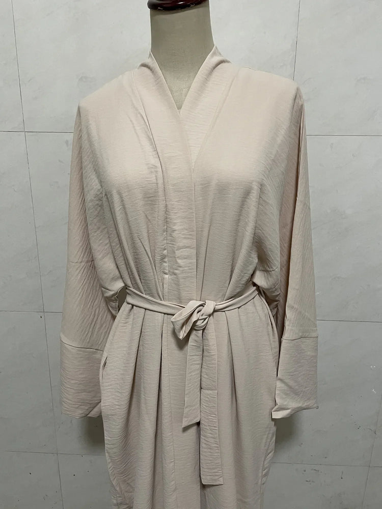 Ramadan Eid Djellaba Suits Abaya Dubai Two pieces Thick Muslim Sets Dress Abaya Dubai Turkey Muslim Islam Abayas With Belt WY604