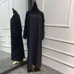 Ramadan Eid Djellaba Suits Abaya Dubai Two pieces Thick Muslim Sets Dress Abaya Dubai Turkey Muslim Islam Abayas With Belt WY604