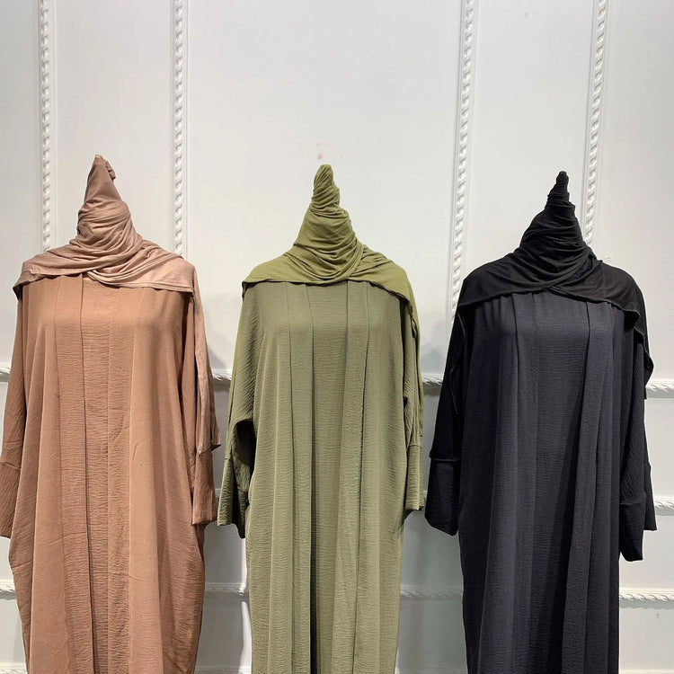 Ramadan Eid Djellaba Suits Abaya Dubai Two pieces Thick Muslim Sets Dress Abaya Dubai Turkey Muslim Islam Abayas With Belt WY604