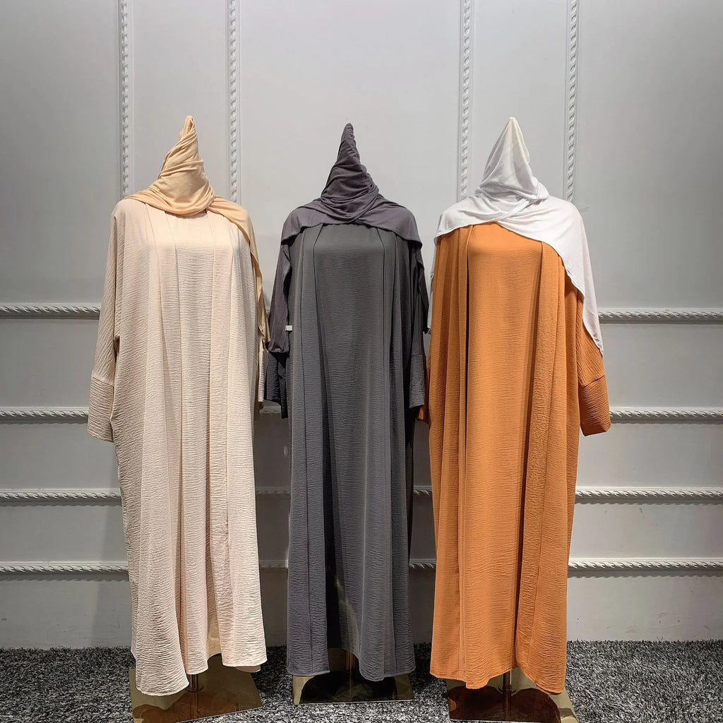 Ramadan Eid Djellaba Suits Abaya Dubai Two pieces Thick Muslim Sets Dress Abaya Dubai Turkey Muslim Islam Abayas With Belt WY604