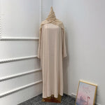 Ramadan Eid Djellaba Suits Abaya Dubai Two pieces Thick Muslim Sets Dress Abaya Dubai Turkey Muslim Islam Abayas With Belt WY604