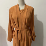 Ramadan Eid Djellaba Suits Abaya Dubai Two pieces Thick Muslim Sets Dress Abaya Dubai Turkey Muslim Islam Abayas With Belt WY604