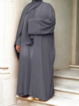 Ramadan Eid Djellaba Suits Abaya Dubai Two pieces Thick Muslim Sets Dress Abaya Dubai Turkey Muslim Islam Abayas With Belt WY604
