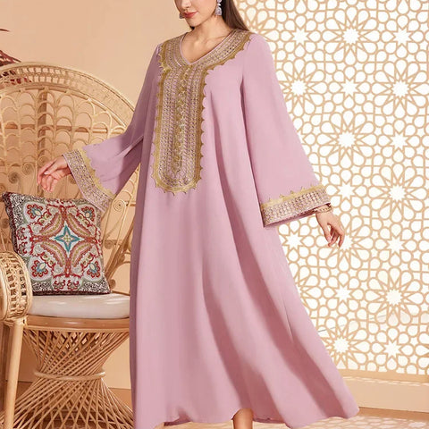 Elegant Appliques Abayas Morocco Kaftan Women Muslim Loose Party Dress Eid Ramadan Djellaba Jalabiya Arabic Robe Musulman Abayas