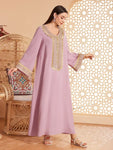 Elegant Appliques Abayas Morocco Kaftan Women Muslim Loose Party Dress Eid Ramadan Djellaba Jalabiya Arabic Robe Musulman Abayas