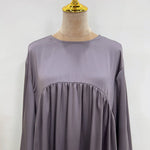 Satin Abaya for Women Shimmer Lantern Sleeve Islamic Hijab Robe Dubai Turkey Modest Outfit Kaftan Ramadan Muslim Long Dress