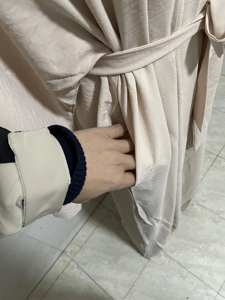 Ramadan Eid Djellaba Suits Abaya Dubai Two pieces Thick Muslim Sets Dress Abaya Dubai Turkey Muslim Islam Abayas With Belt WY604