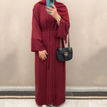 Ramadan Eid Djellaba Suits Abaya Dubai Two pieces Thick Muslim Sets Dress Abaya Dubai Turkey Muslim Islam Abayas With Belt WY604