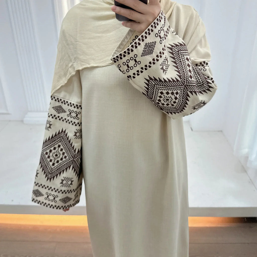 Embroidery Cuff Closed Abaya Dress Muslim Abayas for Women Dubai Luxury Turkey African Dresses Islmaic Clothes Hijab Robe Kaftan