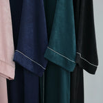 Long Loose Embroider White Open Kimono Abayas Kaftan Turkey Solid Color Islamic Green Abaya Dubai Luxury Women Prayer Clothing